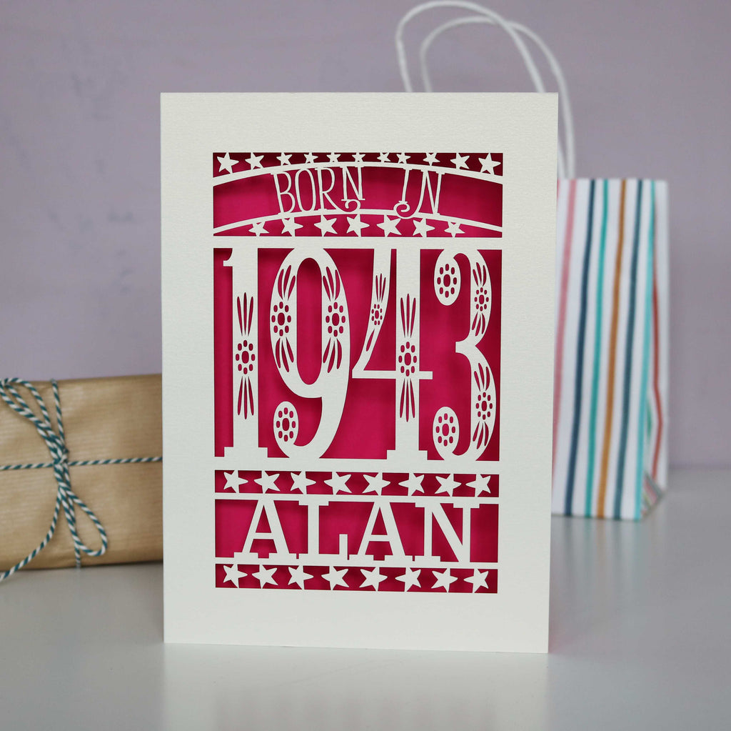 Born In 1943 80th Birthday Card A5