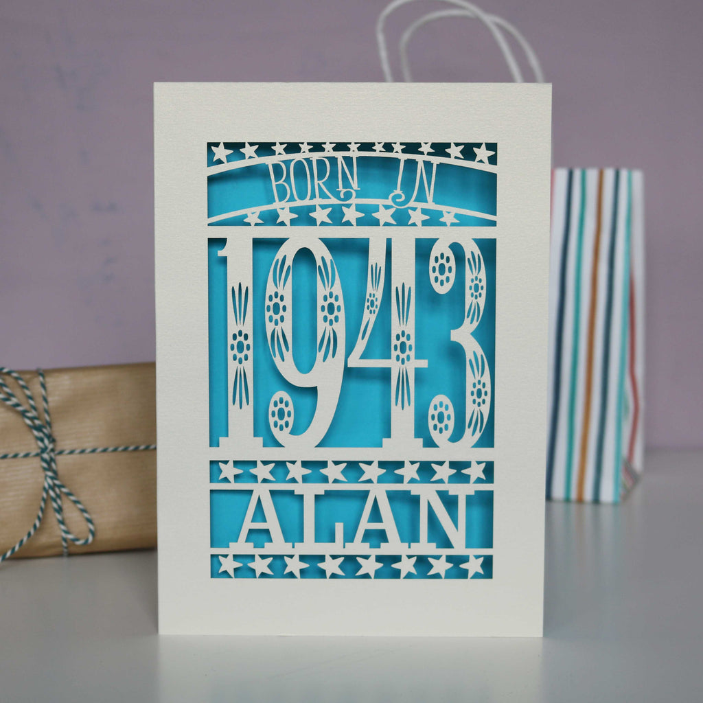 Born In 1943 80th Birthday Card A5