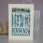 Born In 1943 80th Birthday Card A5