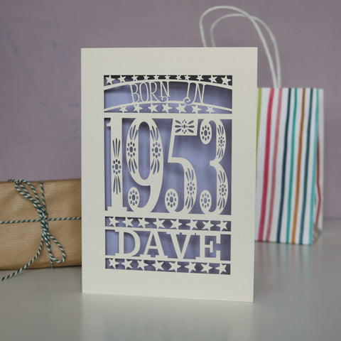 Born In 1953 70th Birthday Card A5 - Lilac