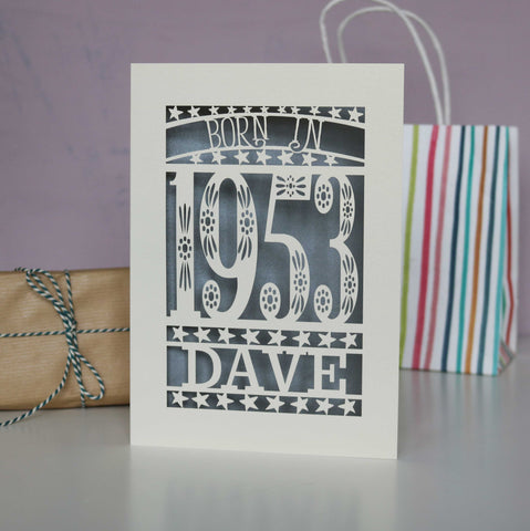 Born In 1953 70th Birthday Card A5 - Silver
