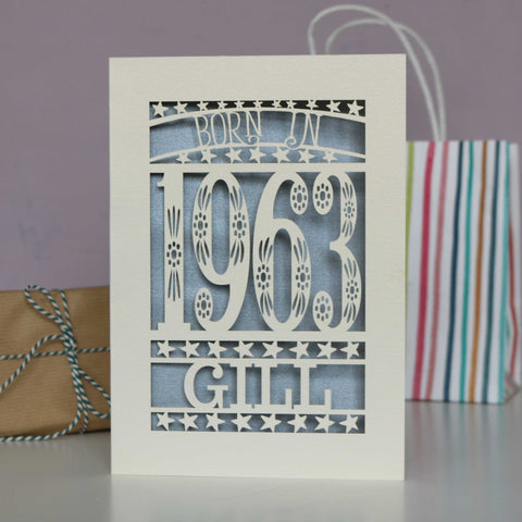 Born In 1963 60th Birthday Card A5 - Silver
