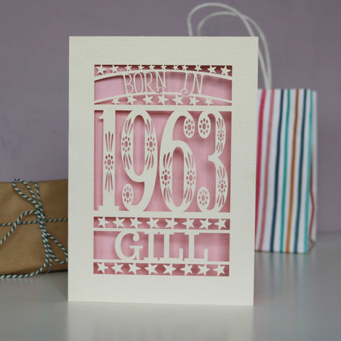 Born In 1963 60th Birthday Card A5 - Candy Pink