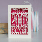 Born In 2003 21st Birthday Card