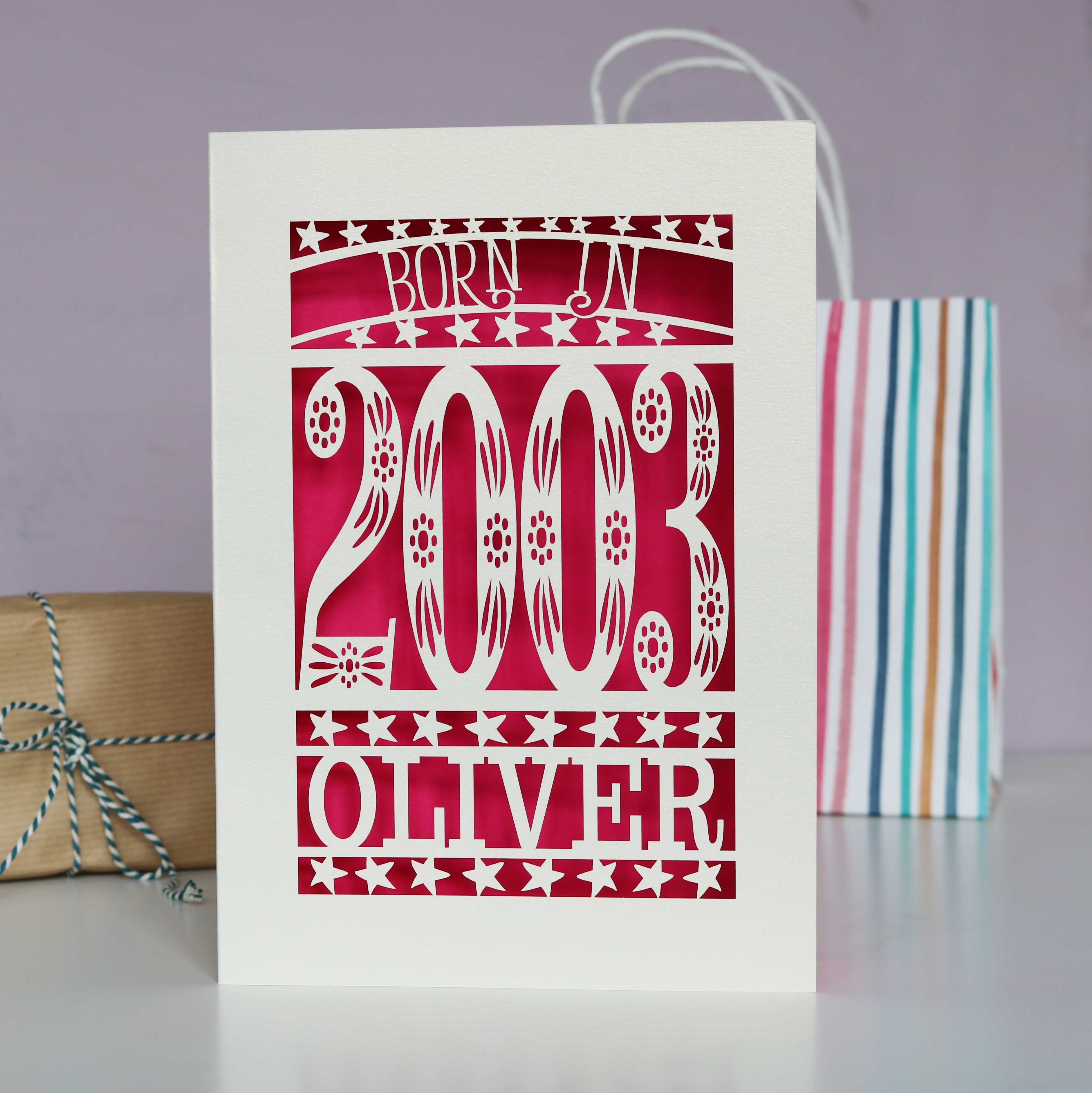 Born In 2003 21st Birthday Card