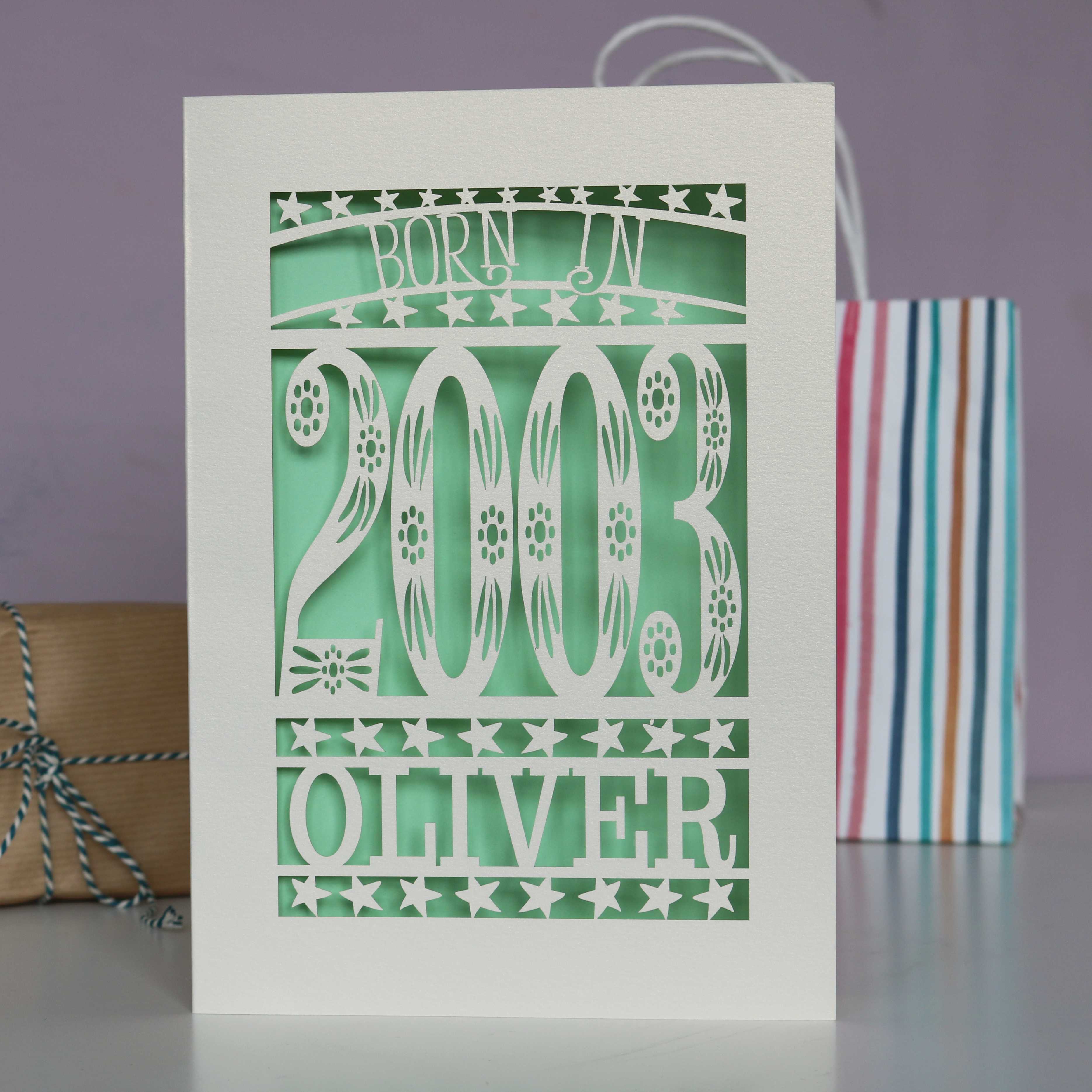 Born In 2003 21st Birthday Card