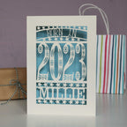 Personalised Papercut Born In Birthday Card