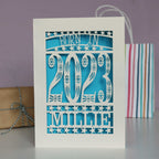 Personalised Papercut Born In Birthday Card