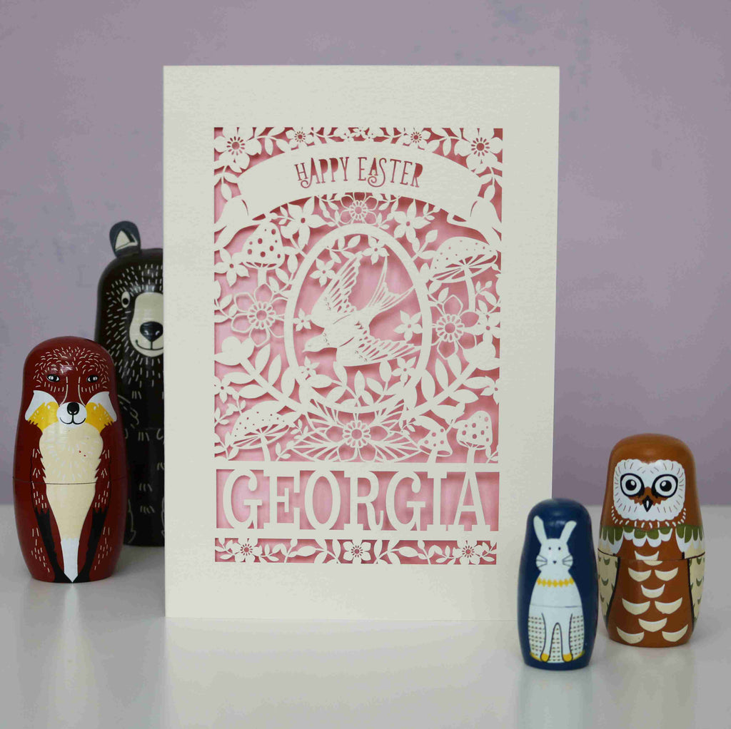 Personalised Papercut Easter Bird Card