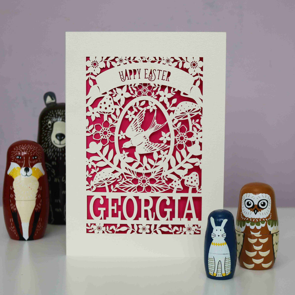 Personalised Papercut Easter Bird Card