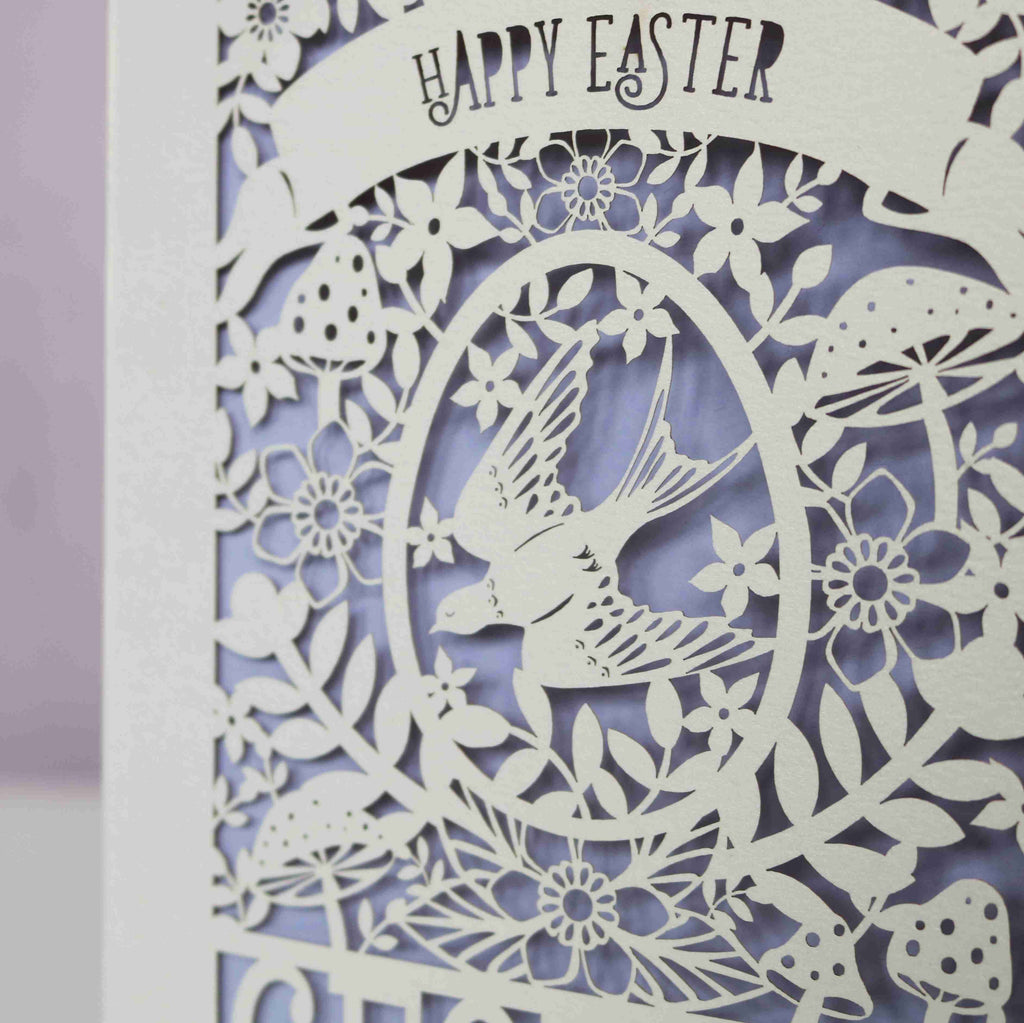Personalised Papercut Easter Bird Card
