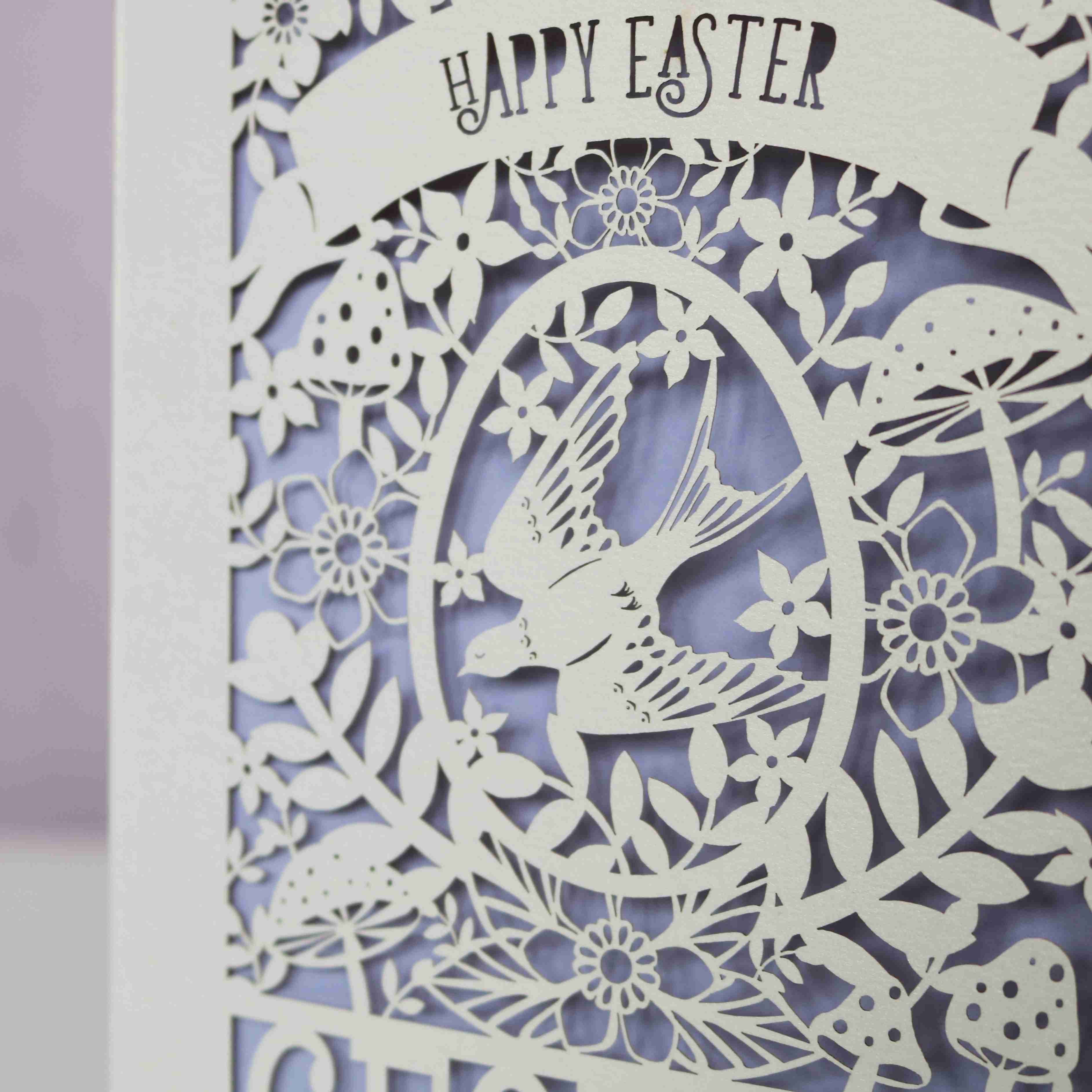 Personalised Papercut Easter Bird Card