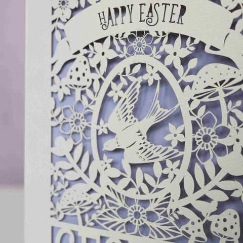 Personalised Papercut Easter Bird Card - 