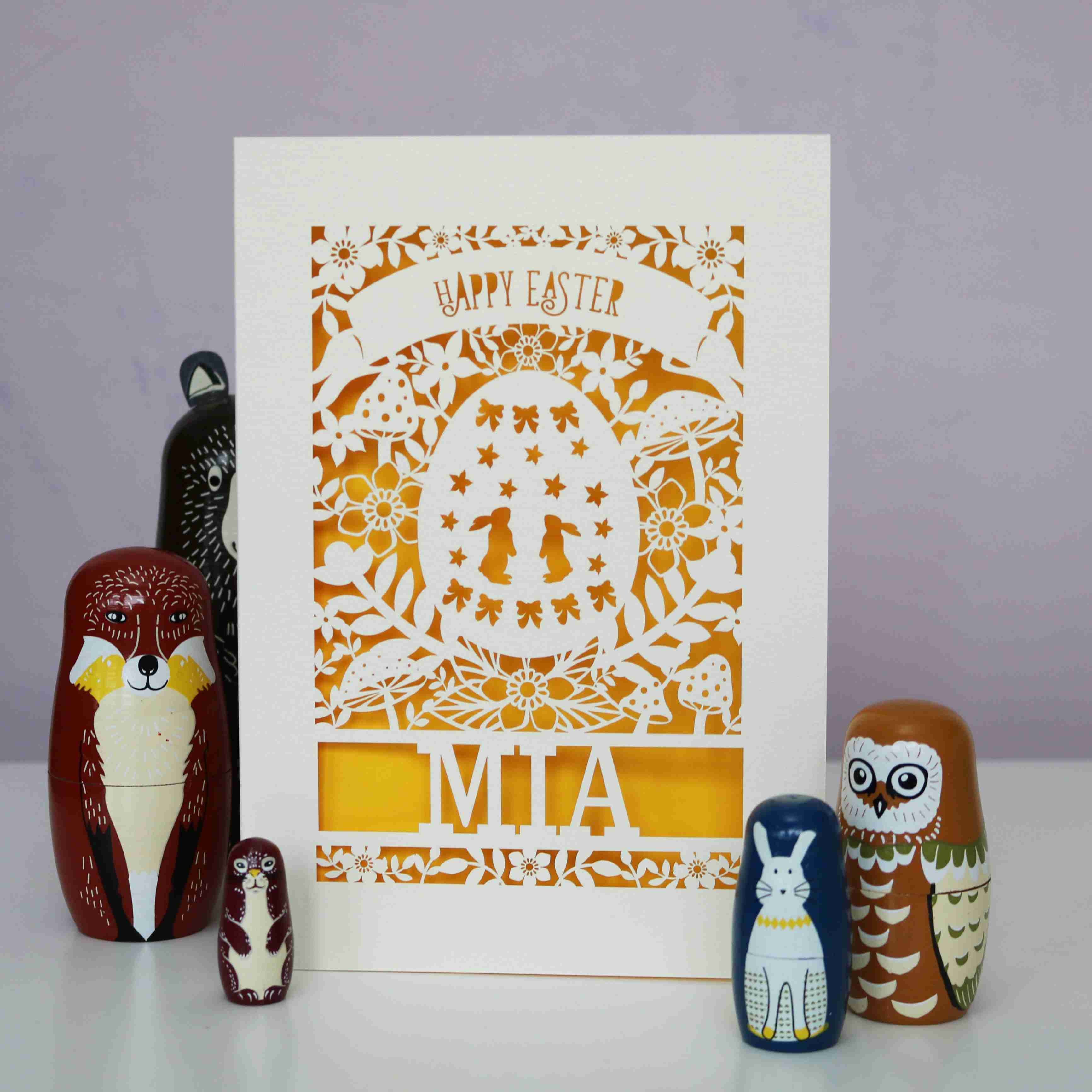Personalised Papercut Easter Egg Card