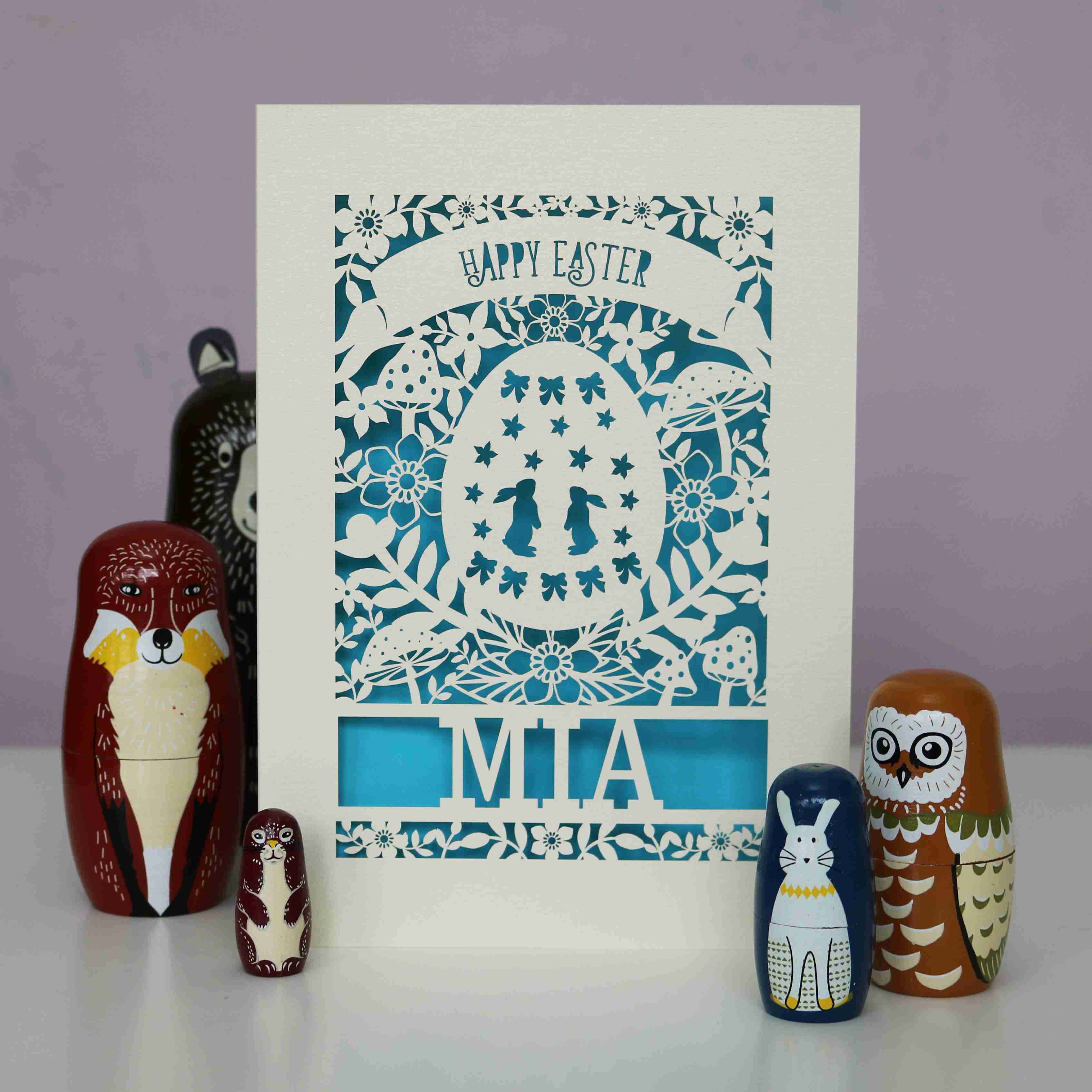 Personalised Papercut Easter Egg Card