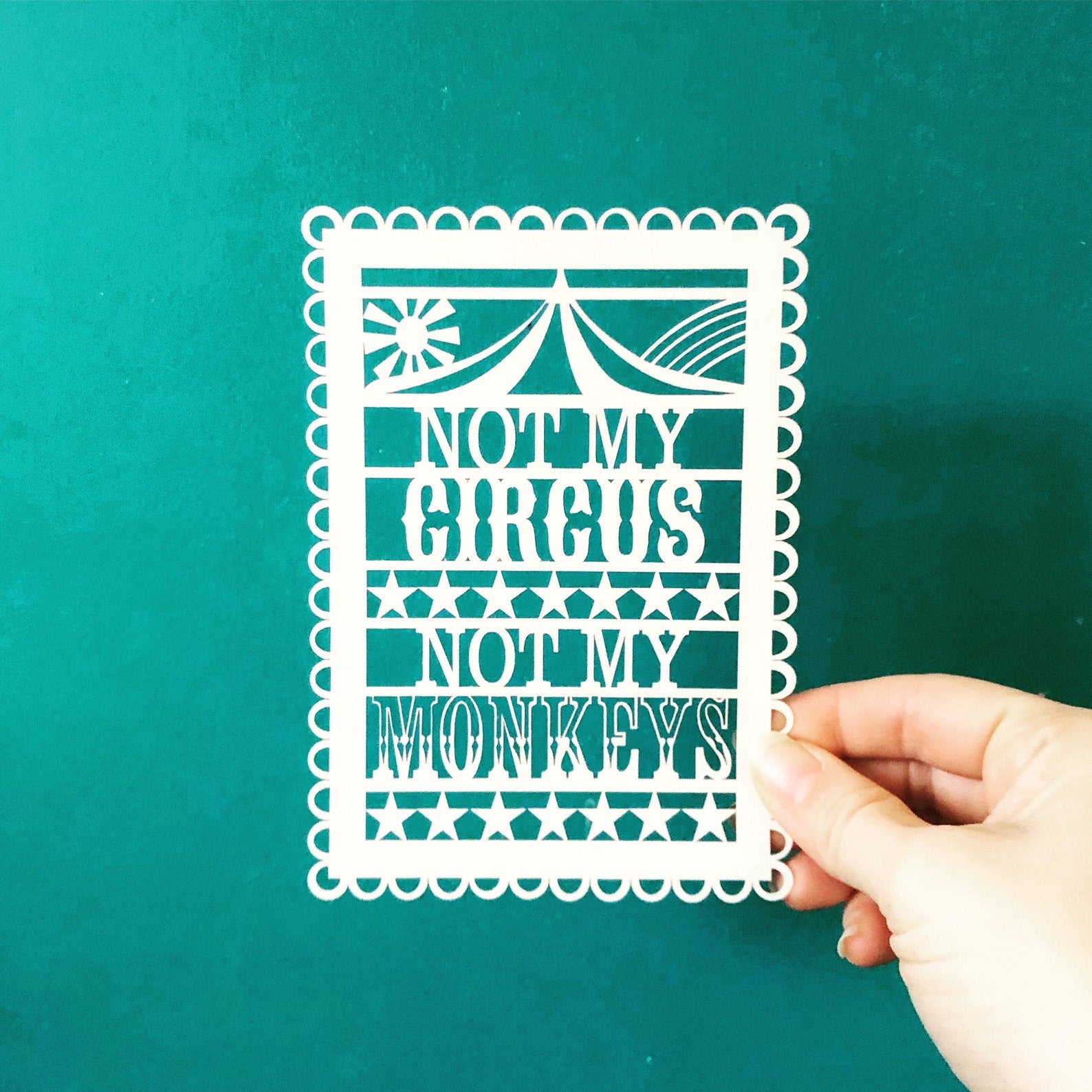 Not my circus, not my monkeys a6 Papercut Postcard