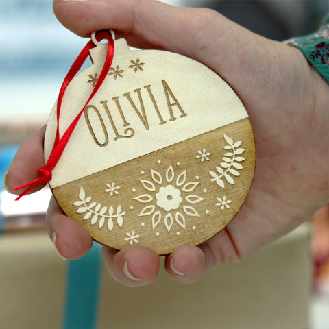Personalised Engraved Bauble Decoration - 