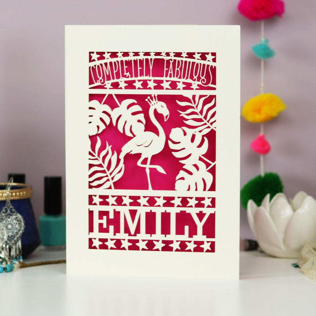 Completely Fabulous Personalised Papercut Card