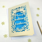 Personalised 'Merry Fucking Christmas' Papercut Card