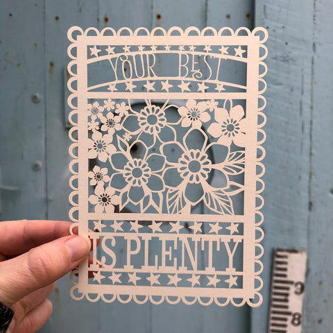 Your Best is Plenty A6 Papercut Postcard