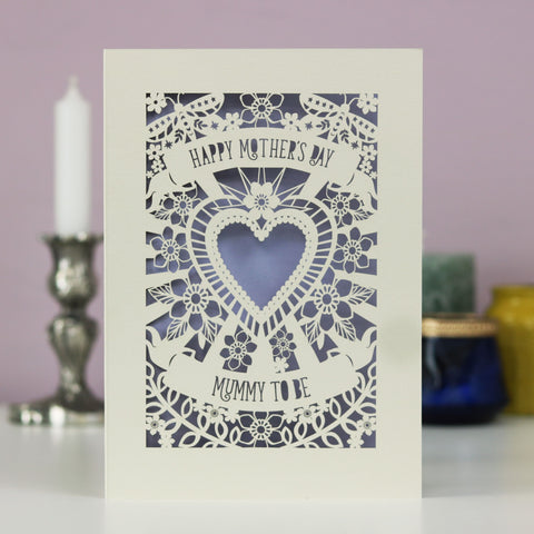 Papercut 'Mummy To Be' Mother's Day Card - A5 / Lilac