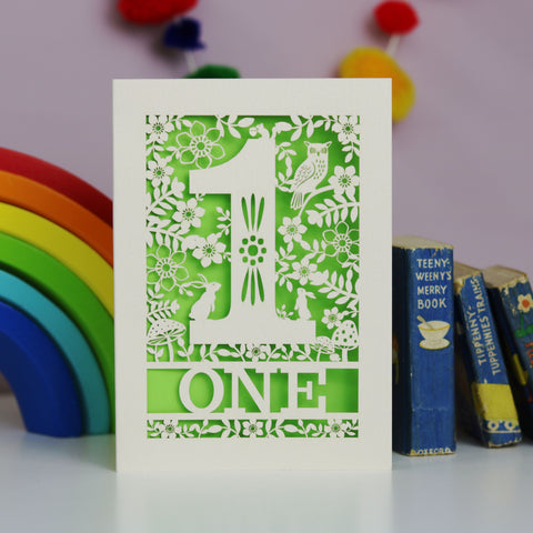 One Papercut Woodland Animals Birthday Card - 