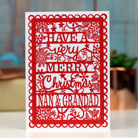 Grandparents Printed A6 Christmas Card - Nan & Grandad
