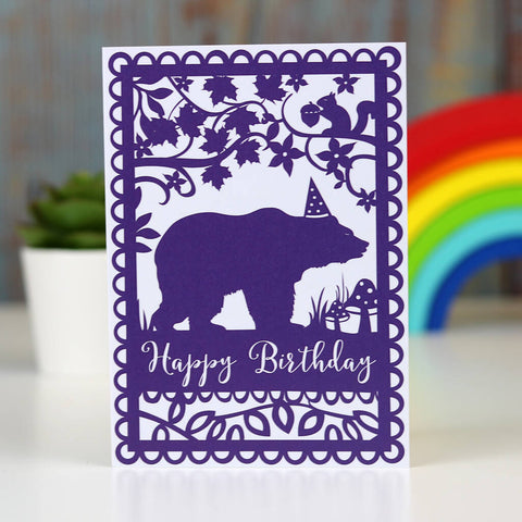 Happy Birthday Bear A6 Printed Card