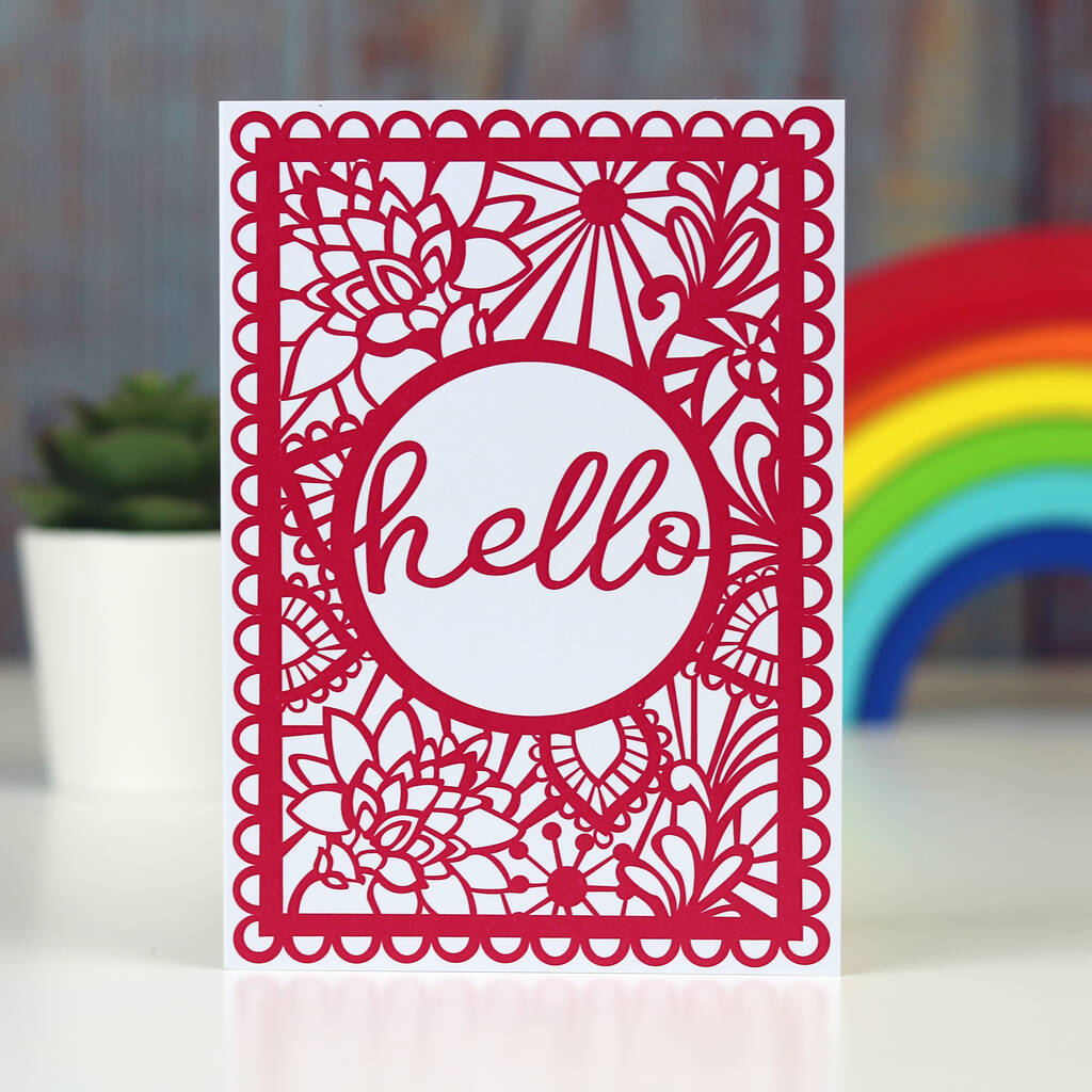 A hello greetings card
