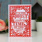Decorative Christmas card with 'It's the most wonderful time of the year'