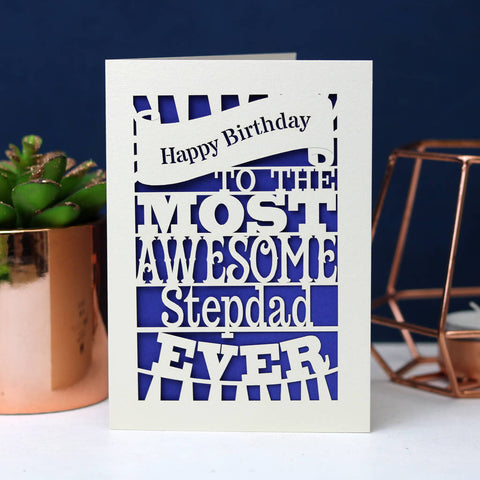 Papercut Happy Birthday To The Most Awesome… Card - A5 (large) / Infra Violet / Dad
