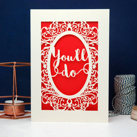 Papercut 'You'll Do' Valentines Card - 