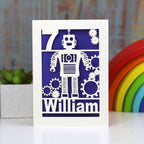 Personalised Papercut Robot Birthday Card