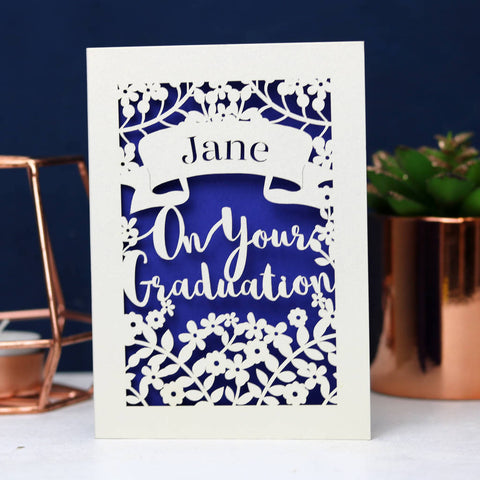 Personalised Graduation Card - A5 / Cream / Infra Violet