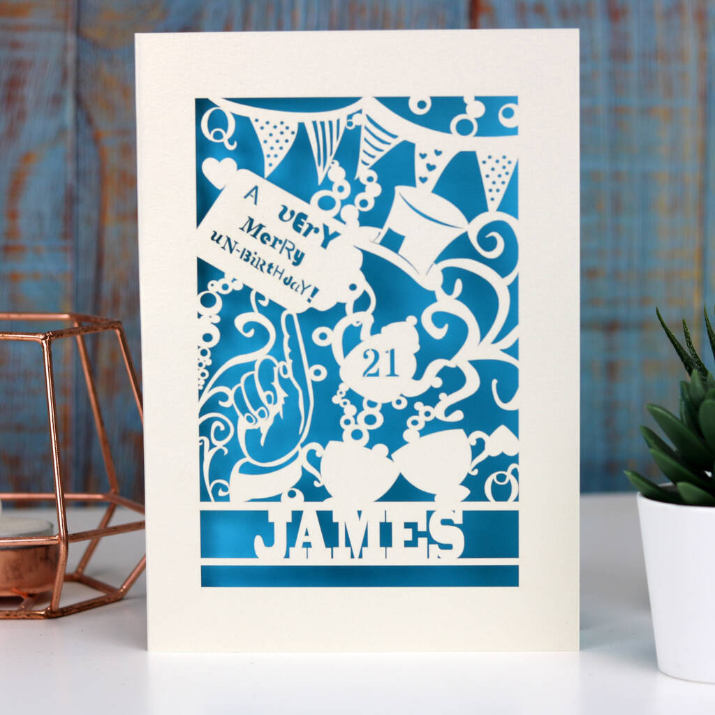 Personalised Papercut Unbirthday Card