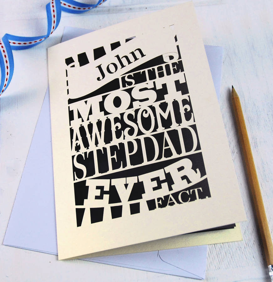 A personalised step dad card for Father's day