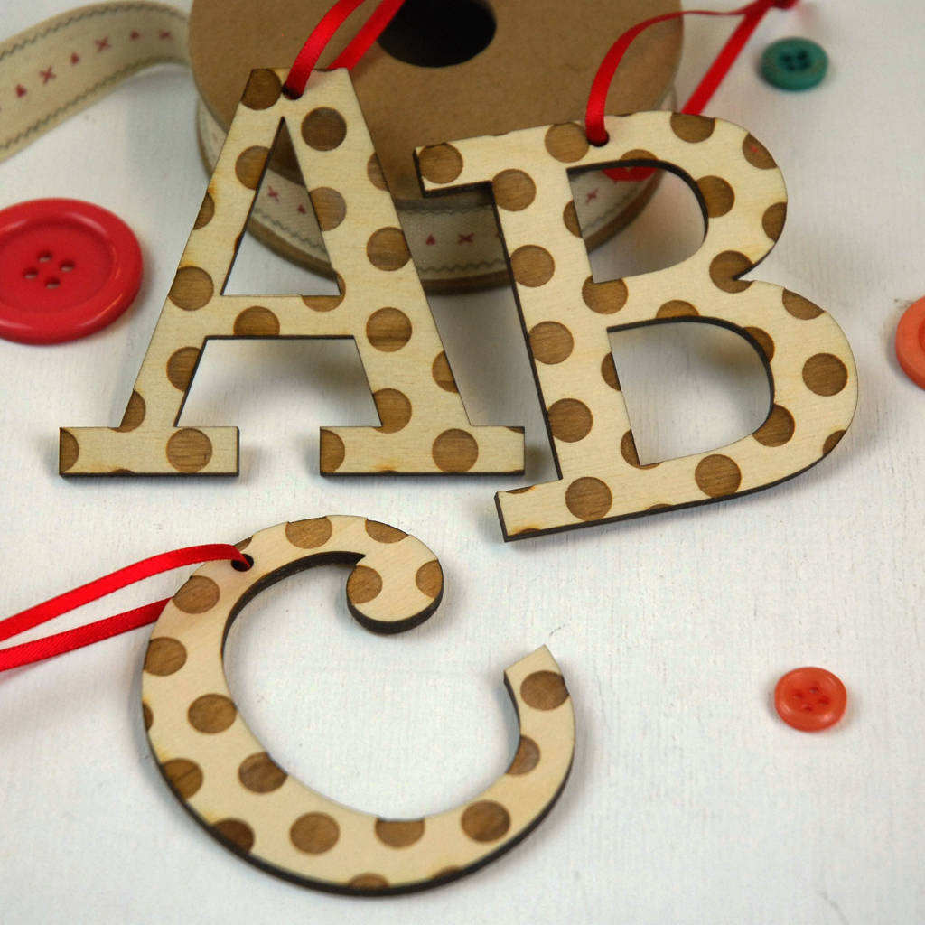 Small Spotty Letter Hanging Decoration