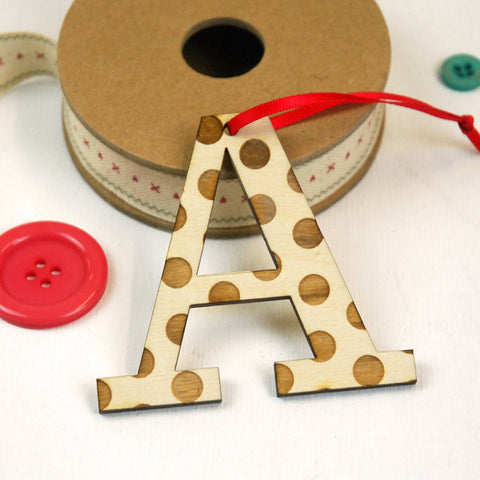 Small Spotty Letter Hanging Decoration - A