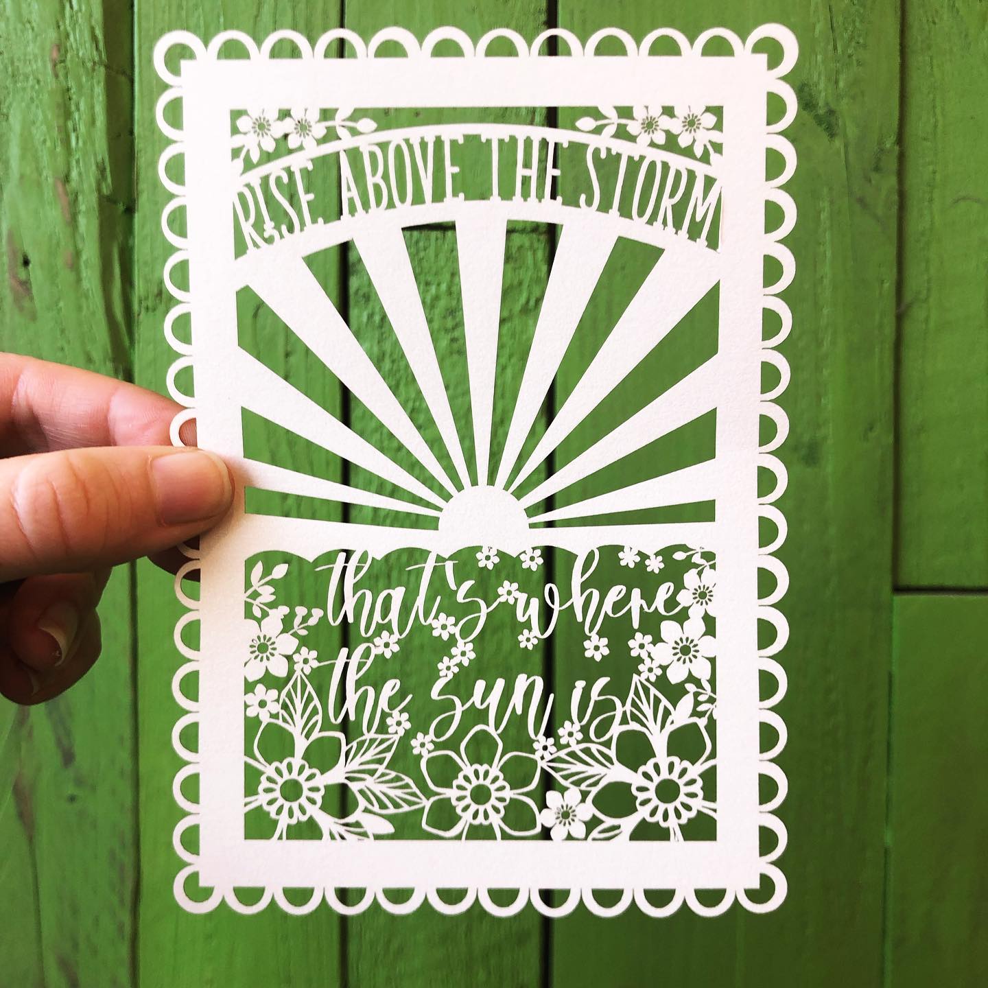 Rise Above The Storm, That's Where The Sun Is Papercut Quote Postcard