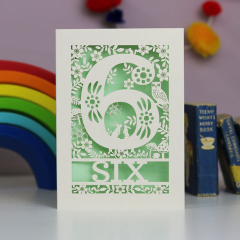 Six Papercut Woodland Animals Birthday Card